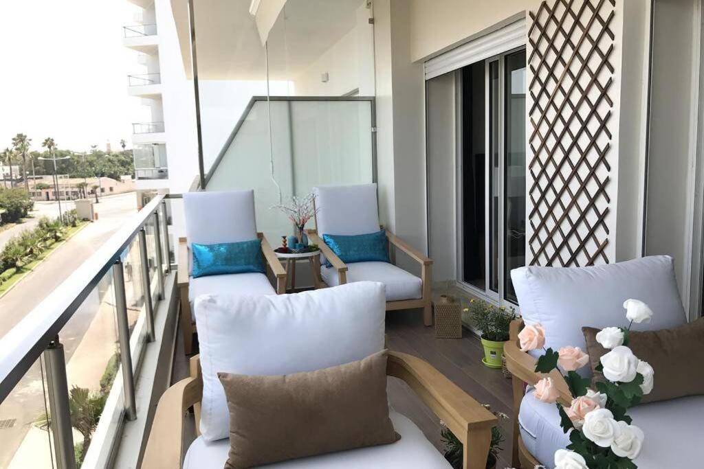 Dar Bouazza Luxueux appartement avec vue sur mer Extérieur photo